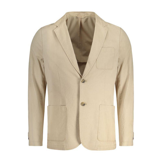 Guess Jeans Beige Cotton Jacket Guess Jeans