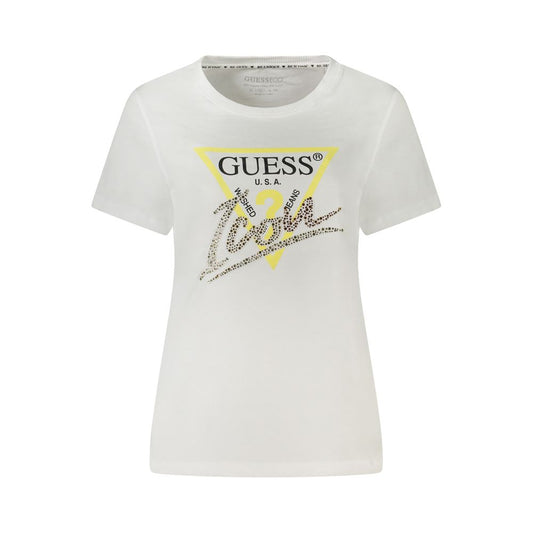 Guess Jeans White Cotton Tops & T-Shirt Guess Jeans