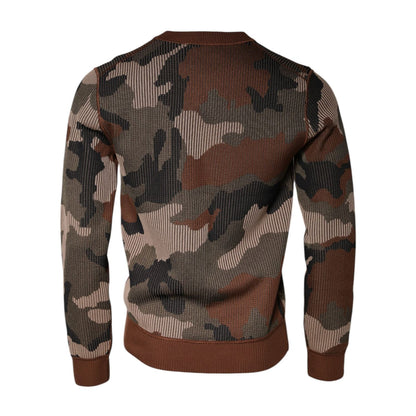 Dolce & Gabbana Multicolor Camouflage Men Pullover Sweater