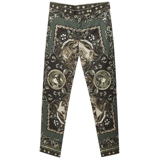 Dolce & Gabbana Green Cotton Jeans & Pant Dolce & Gabbana