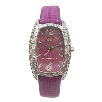 Chronotech Purple Leather Dress Watch