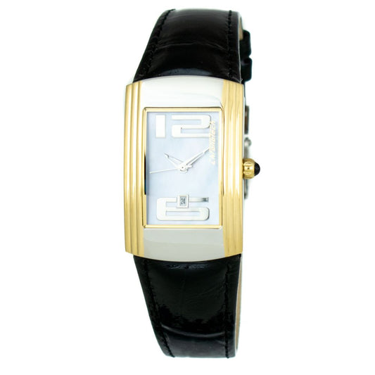 Chronotech Black Leather Dress Watch