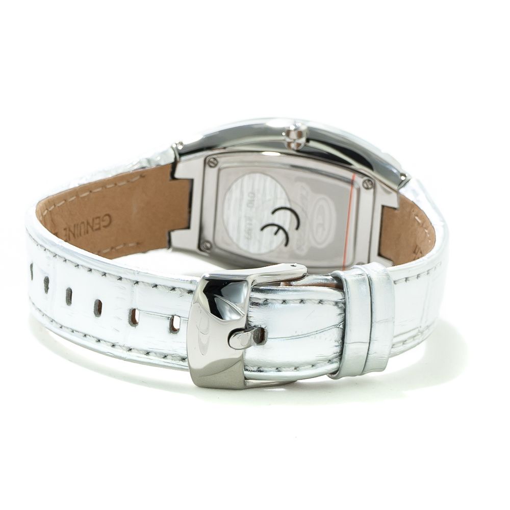 Chronotech Silver Leather Dress Watch