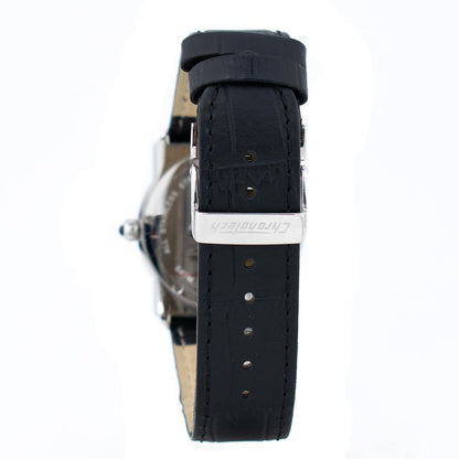 Chronotech Black Leather Dress Watch