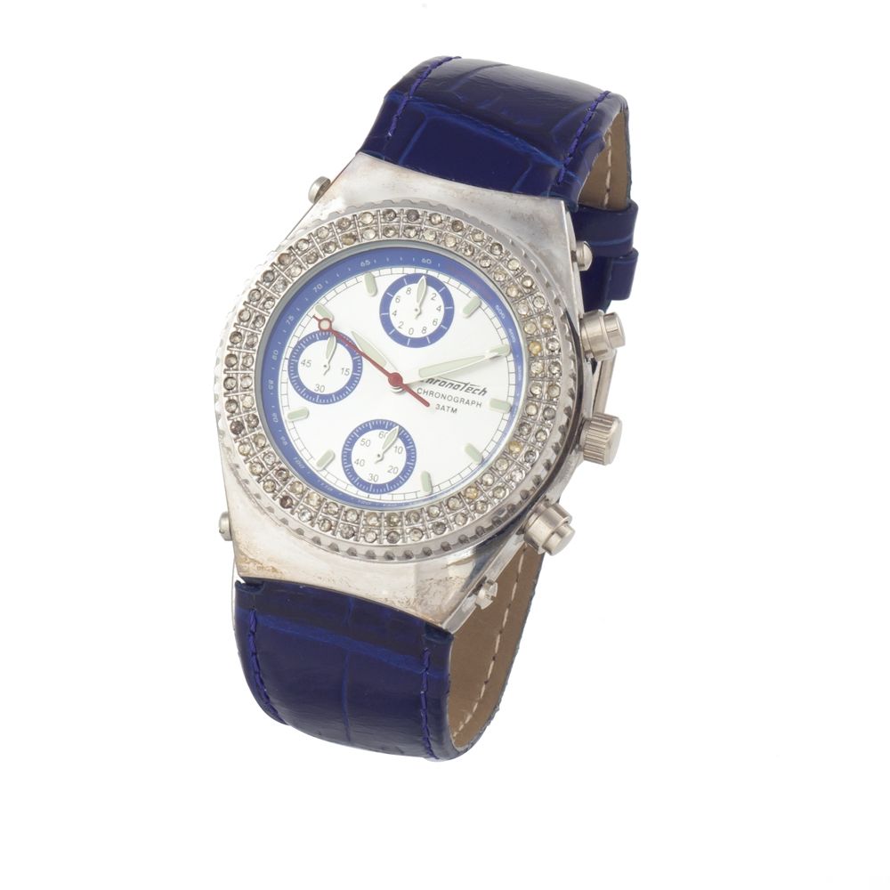 Chronotech Blue Leather Dress Watch Chronotech