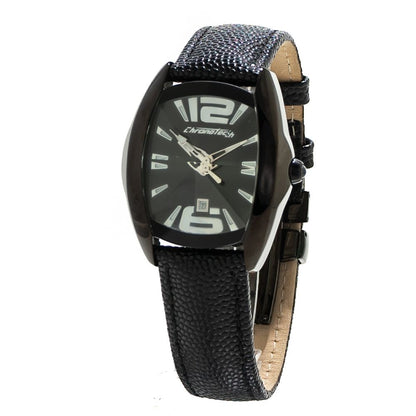 Chronotech Black Leather Dress Watch