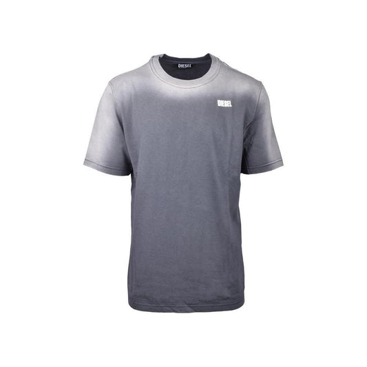 Diesel Gray Cotton T-Shirt Diesel Dim Gray