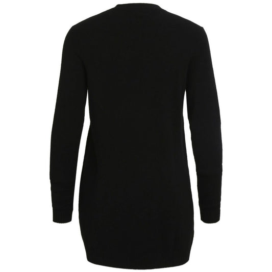 Vila Clothes Black Viscose Cardigan Vila Clothes