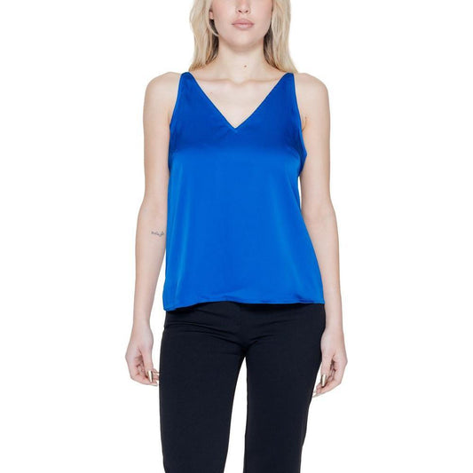 Vila Clothes Blue Polyester Top