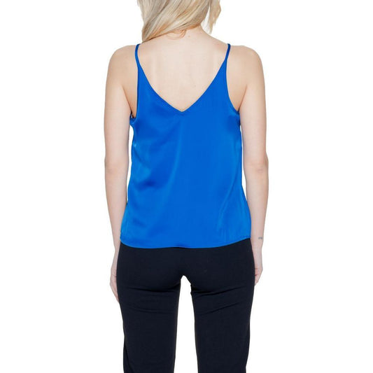 Vila Clothes Blue Polyester Top