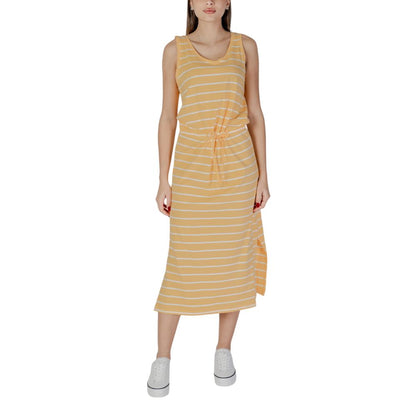 B.Young Yellow Cotton Long Dress