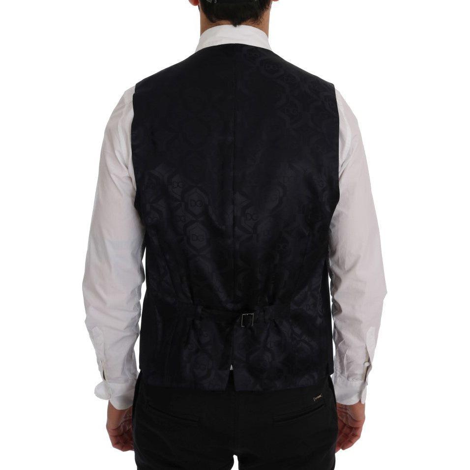 Dolce & Gabbana Black STAFF Wool Striped Vest