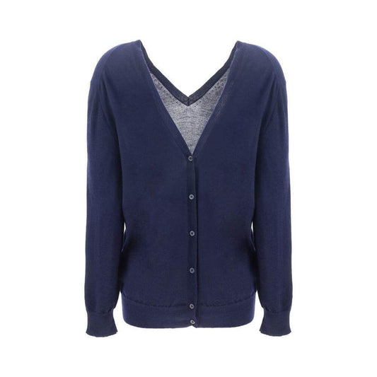 Prada Cardigan 1728,72470364320,Blue,Clothing,IT40 | M,New with tags,Prada,Sweaters - Women - Clothing,Women,Women - Clothing Prada PR-P24G2GSOOO15DMF0008-IT40 | M