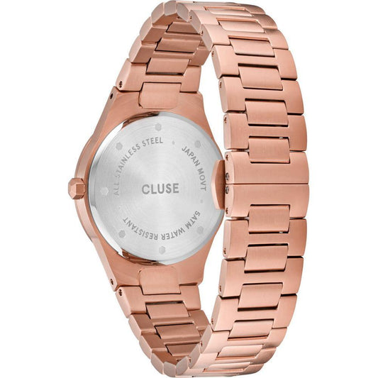 Cluse Multicolor Stainless Steel Watch with pink bracelet, quartz mechanism, analog display, mineral glass, 3 ATM water resistance.