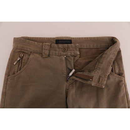 Ermanno Scervino Brown Cotton Casual Slim Fit Pants