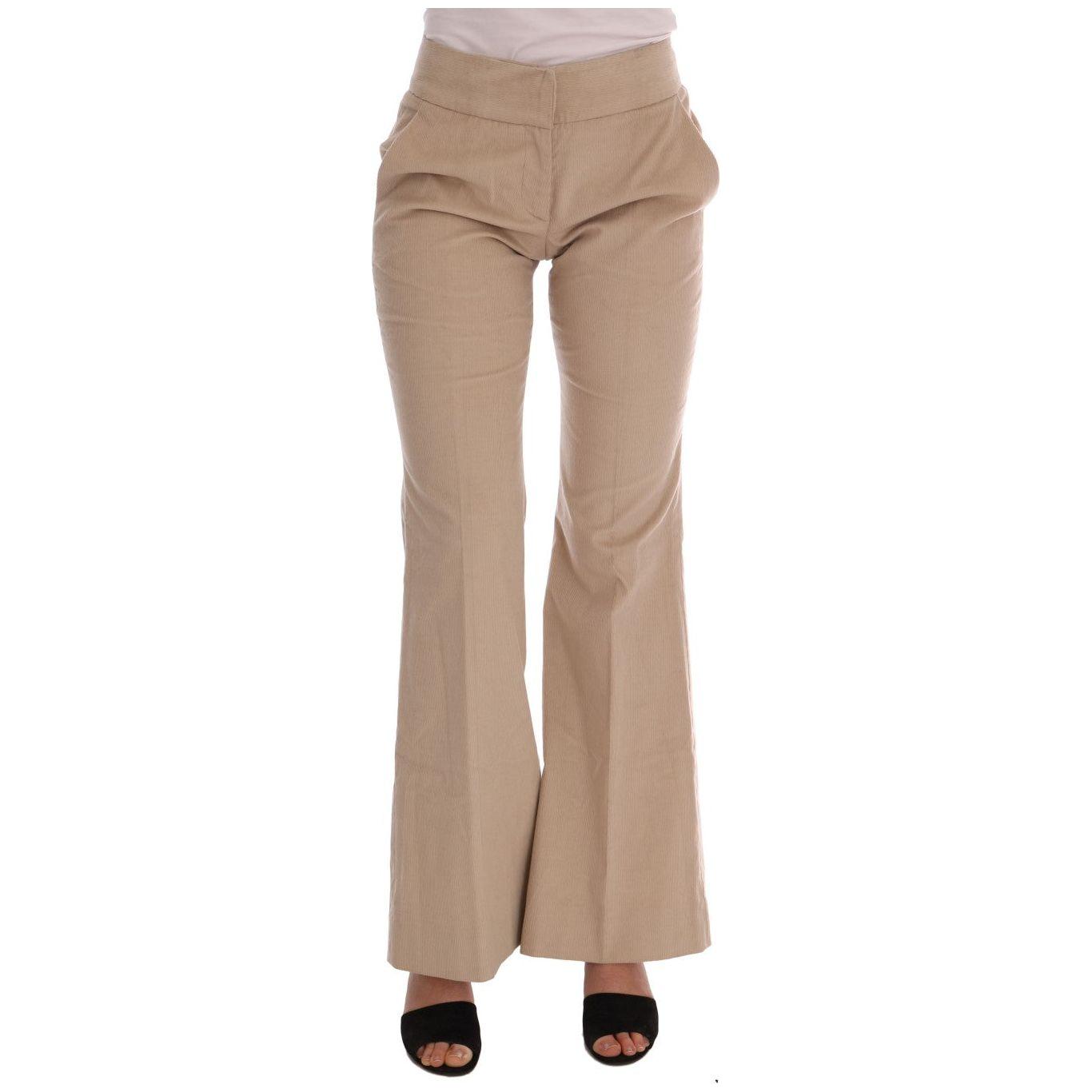 Ermanno Scervino Beige Cotton Bootcut Pants