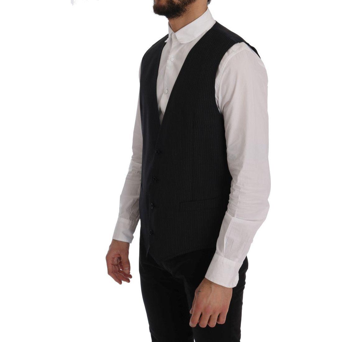 Dolce & Gabbana Gray Wool Stretch Vest