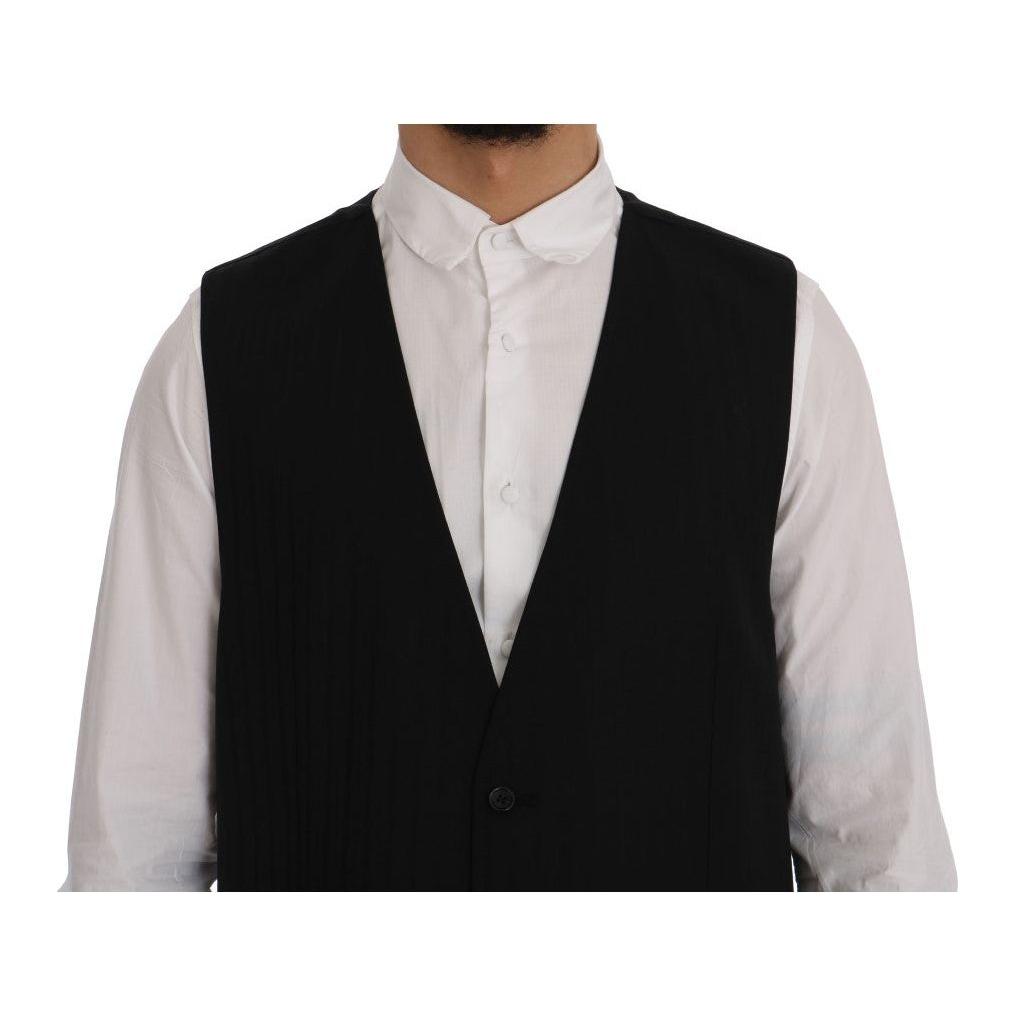 Dolce & Gabbana Black STAFF Wool Stretch Vest Dolce & Gabbana