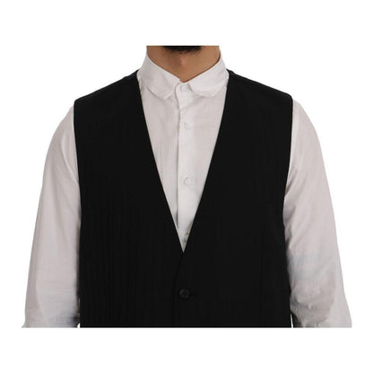 Dolce & Gabbana Black STAFF Wool Stretch Vest Dolce & Gabbana