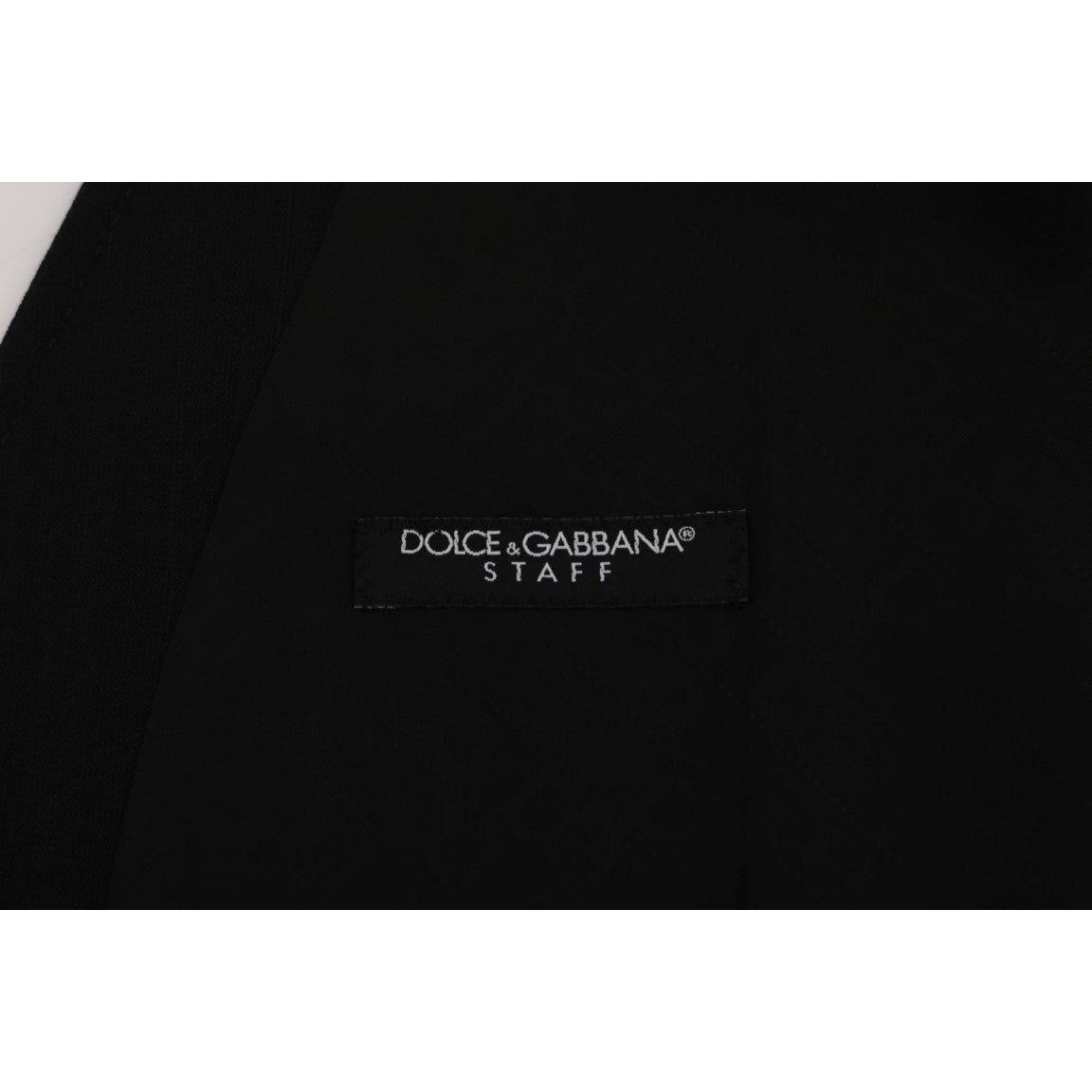 Dolce & Gabbana Black STAFF Wool Stretch Vest Dolce & Gabbana