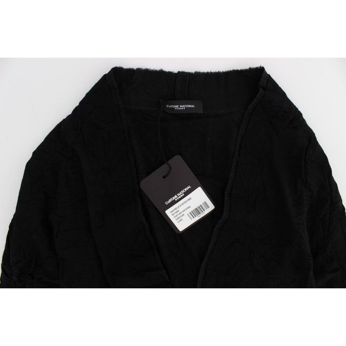 Costume National Black Fine Wool Button Cardigan