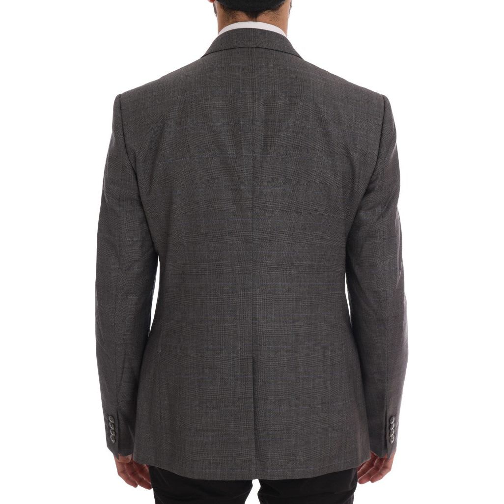 Dolce & Gabbana Sleek Gray Checkered Wool Blazer Dolce & Gabbana