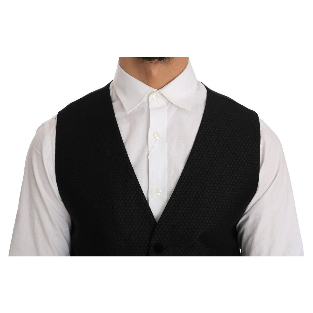 Dolce & Gabbana Black Polka Dot Pattern Vest