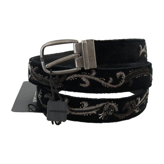 Dolce & Gabbana Elegant Black Cotton-Leather Men's Belt Belt Dolce & Gabbana