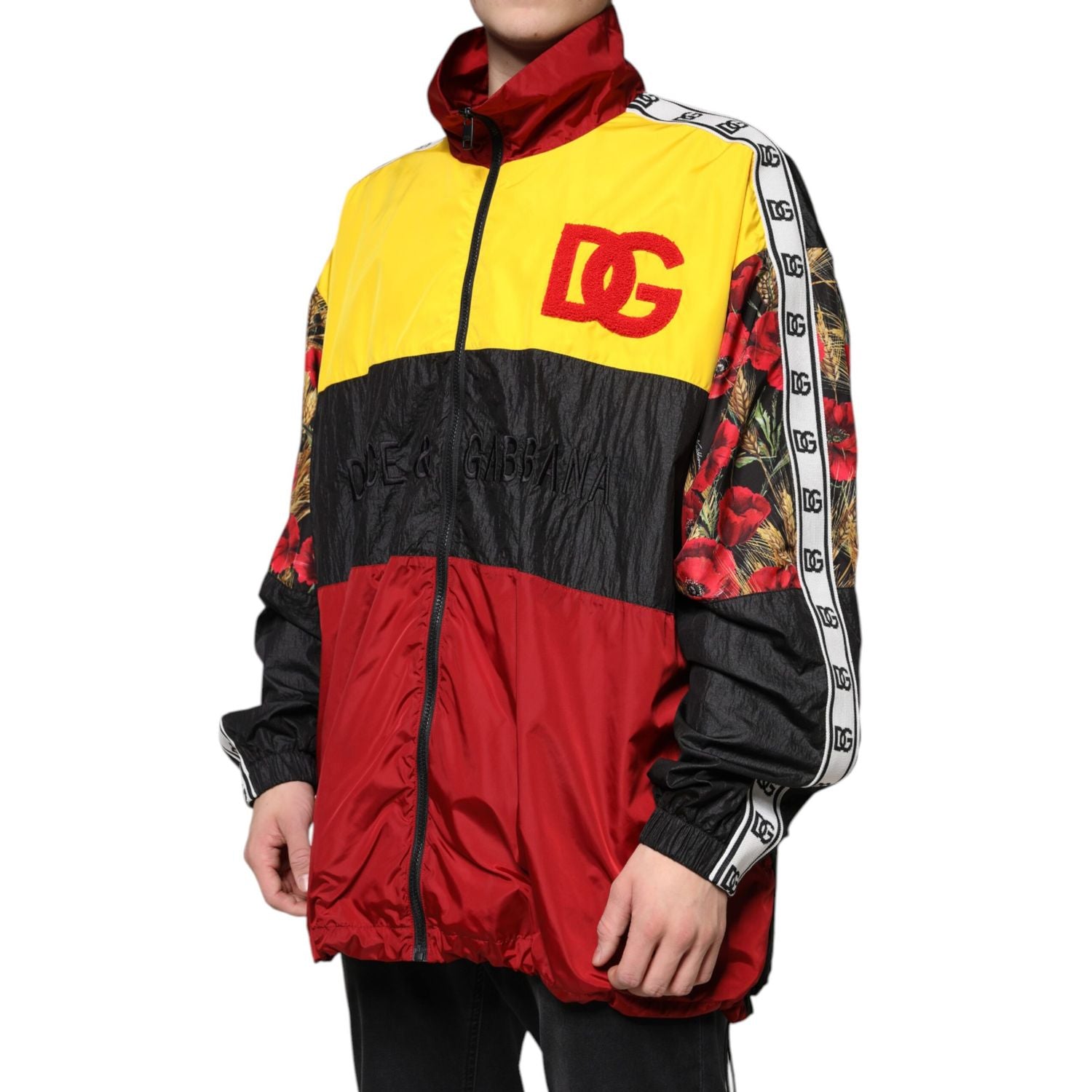 Dolce & Gabbana Multicolor Patchwork Men Full Zip Sweater