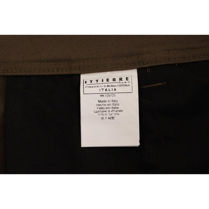 GF Ferre Green Cotton Stretch Comfort Fit Pants