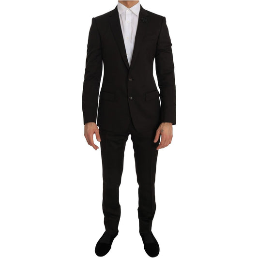 Dolce & Gabbana Elegant Brown Jacquard Martini Suit Suit Dolce & Gabbana