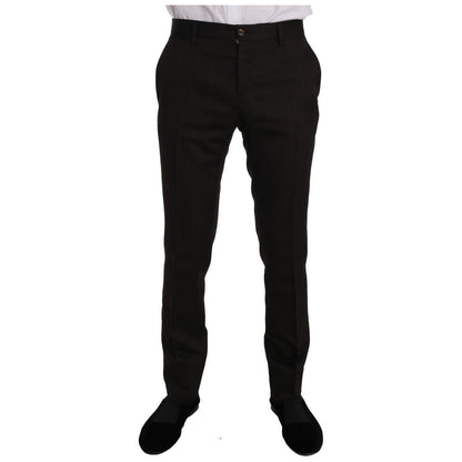 Dolce & Gabbana Brown Wool Crystal Bee Slim Fit MARTINI
