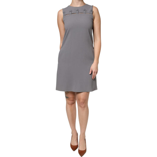 Emporio Armani Gray Round Neck Sleeveless A-line Mini Dress 1728,67345645728,Clothing,Dresses - Women - Clothing,Emporio Armani,Gray,IT40|S,Material: 70% Acetate 30% Viscose,Preowned / Defect,Women,Women - Clothing Emporio Armani DR281344-40