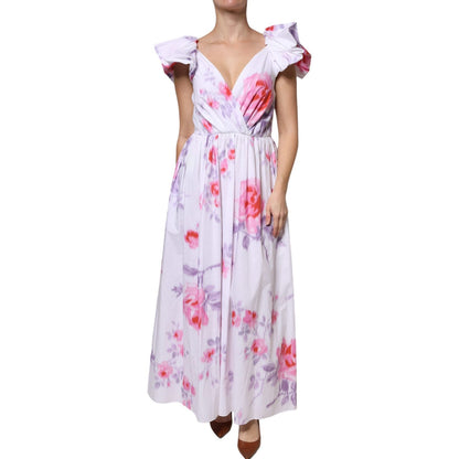 Philosophy White Floral Cotton Maxi Dress