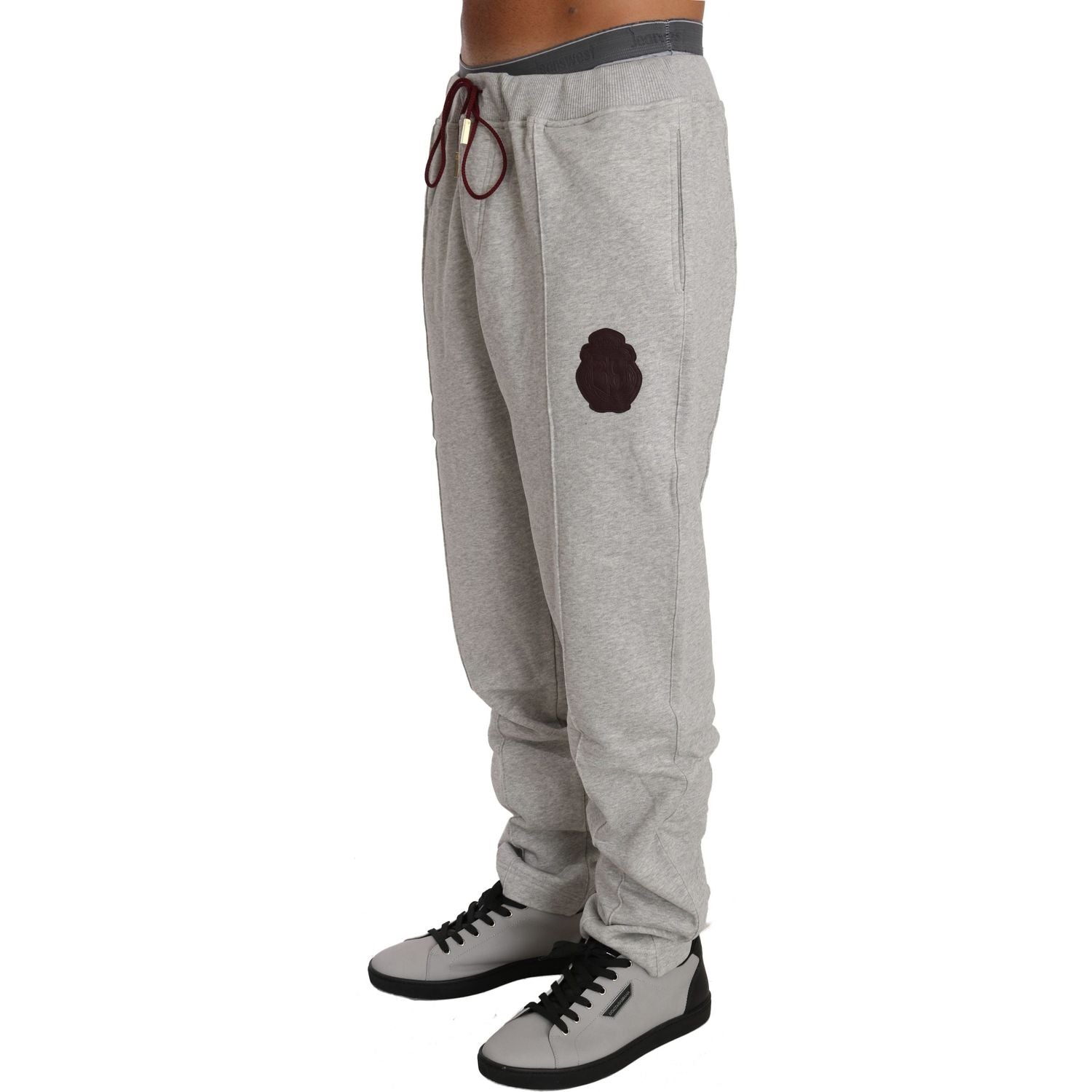 Billionaire Italian Couture Elegant Gray Cotton Sweatsuit Ensemble