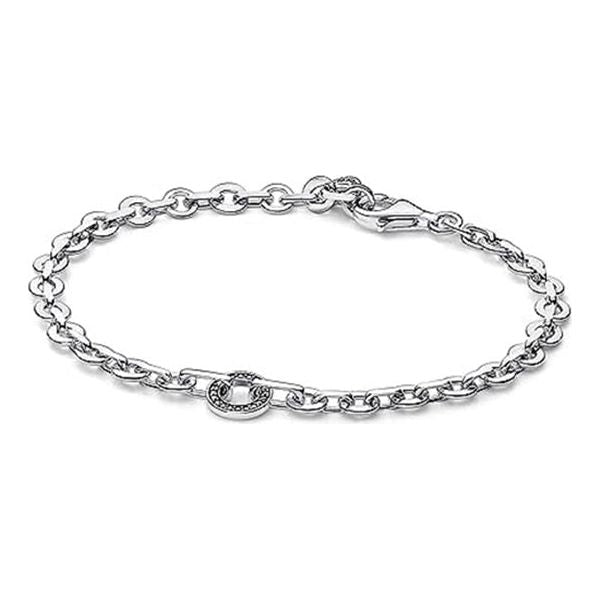 PANDORA JEWELS Mod. SIGNATURE PAVE BOLD CHAIN - Size 16 Bracelet PANDORA