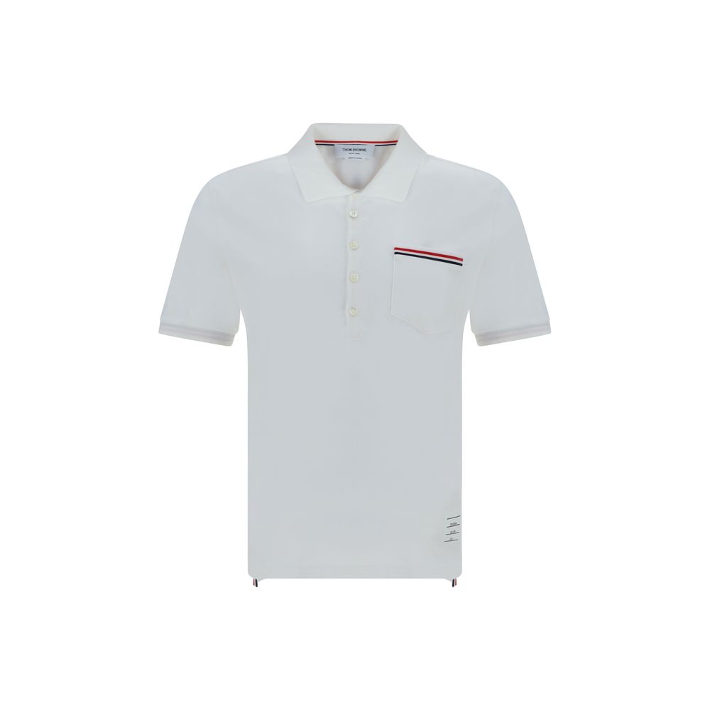 Thom Browne White Cotton Polo Shirt
