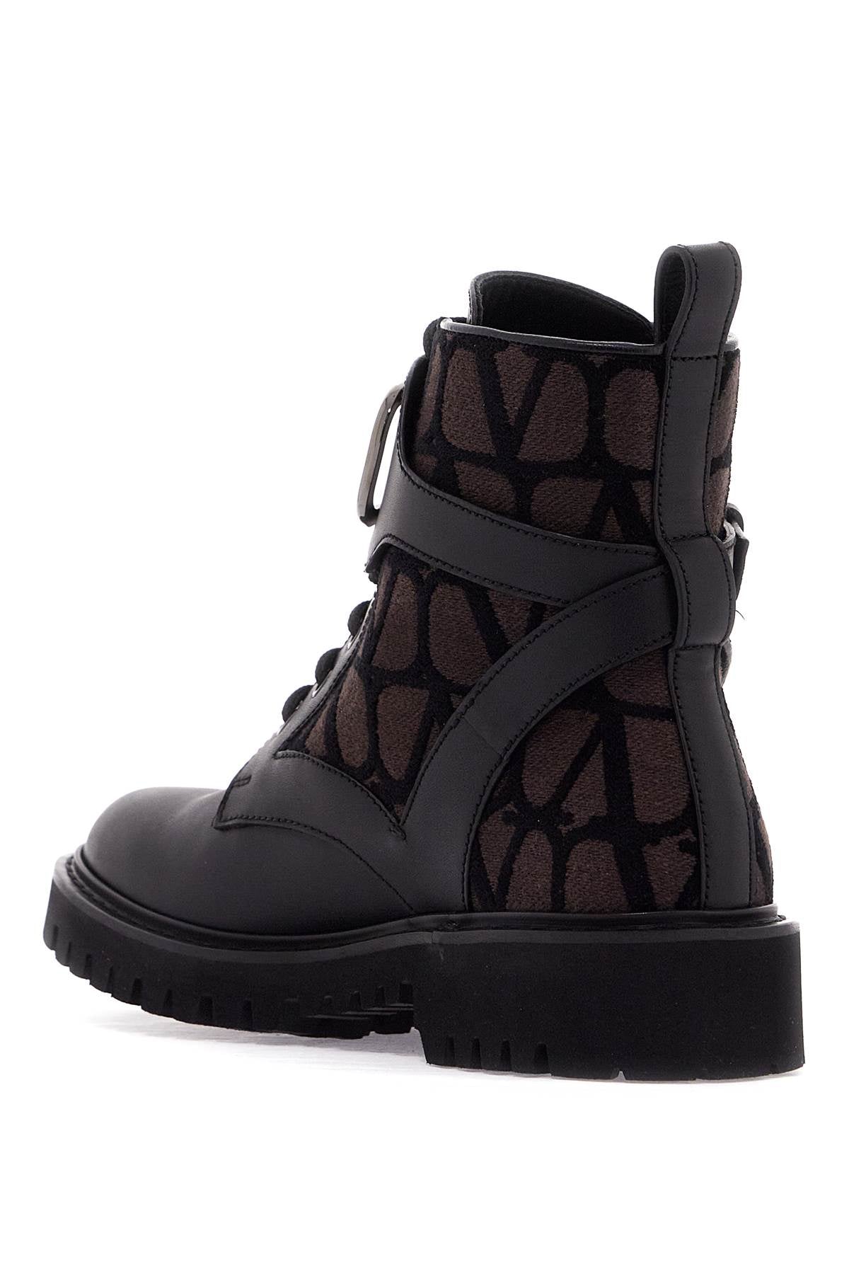 Valentino Garavani leather and canvas iconographer Boots Boots Valentino Garavani