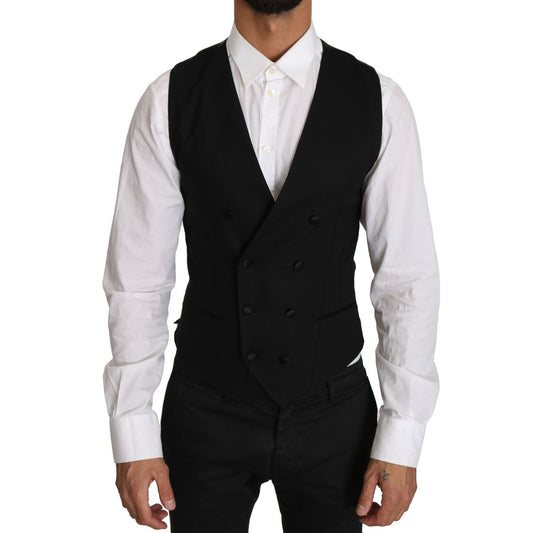 Dolce & Gabbana Sleek Double Breasted Slim Fit Wool Vest Dolce & Gabbana