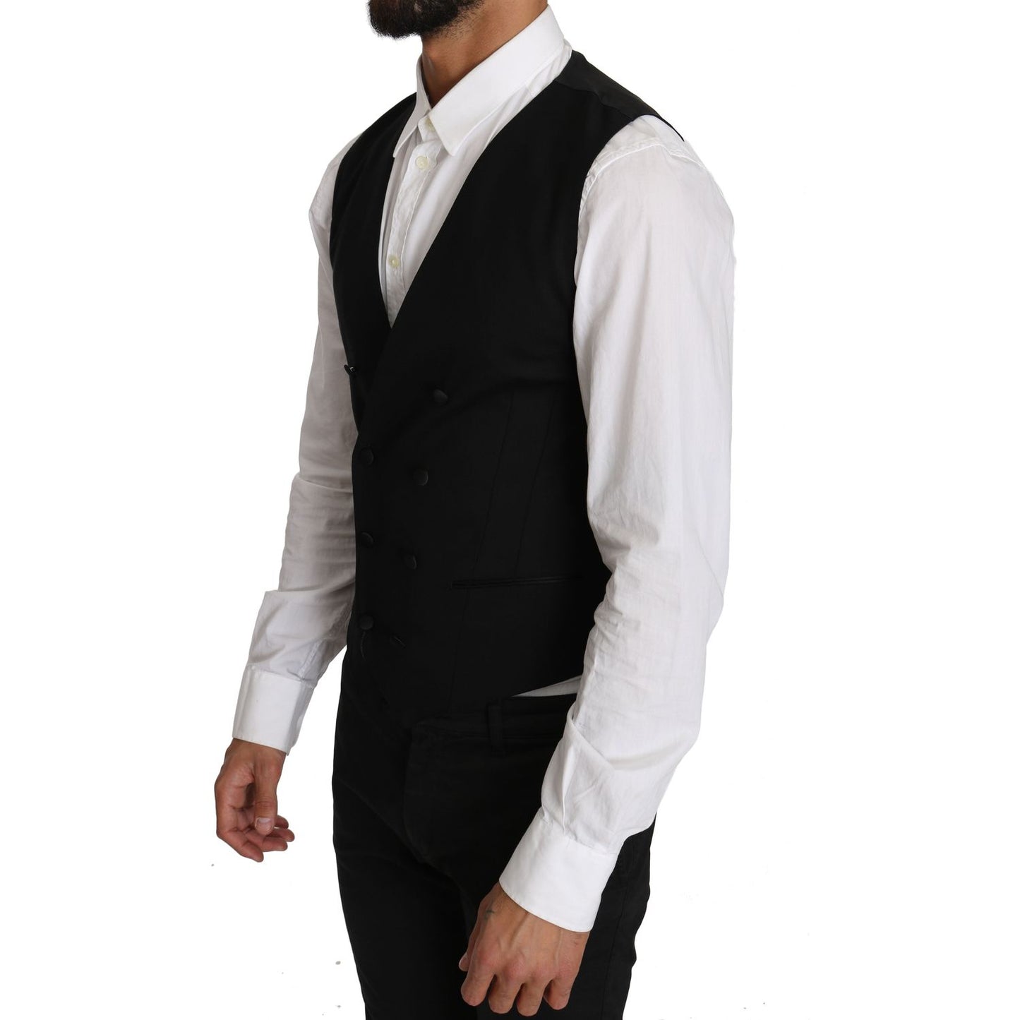 Dolce & Gabbana Sleek Double Breasted Slim Fit Wool Vest Dolce & Gabbana