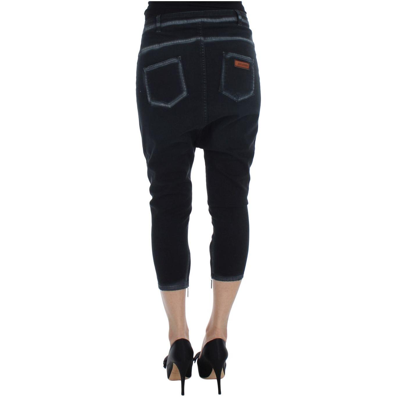 Cavalli Blue Cotton Stretch Baggy Relax Jeans