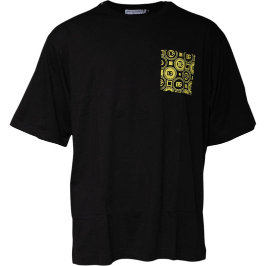 Dolce & Gabbana Black Logo Print Cotton Short Sleeve T-shirt 1728,67345645728,Black,Clothing,Dolce & Gabbana,IT60 | 3XL,Material: 100% Cotton,Men,Men - Clothing,Preowned / Defect,T-Shirts - Men - Clothing Dolce & Gabbana TSH878468-60