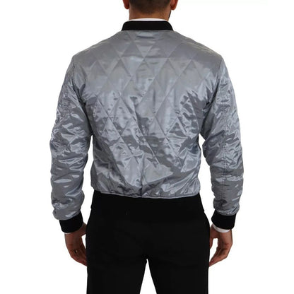 Dolce & Gabbana Light Blue Bomber Coat Men Jacket