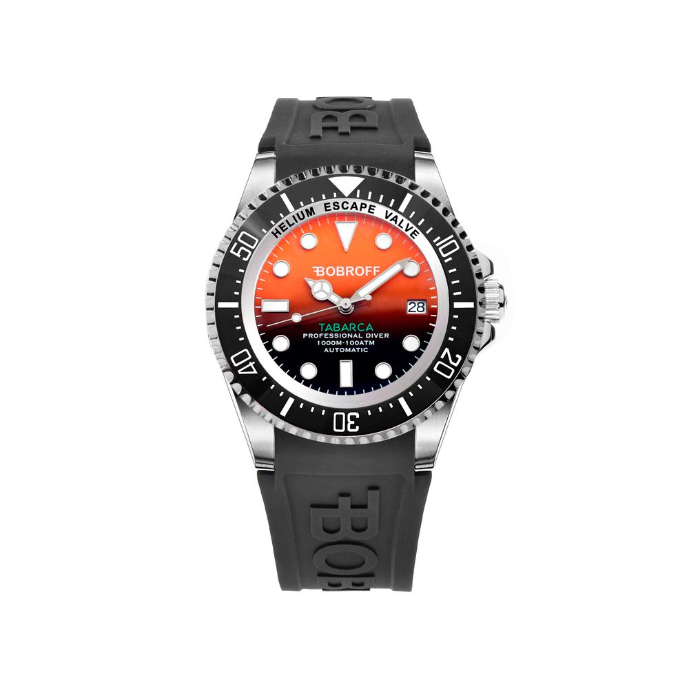 Bobroff Black Rubber Sport Watch