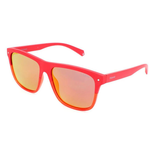 Polaroid orange resin sunglasses for men, model PLD6041SC9A with 56/16/145mm dimensions, sleek design, Category 3 lenses.
