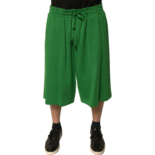 Dolce & Gabbana Green Cotton Blend Men Bermuda Shorts