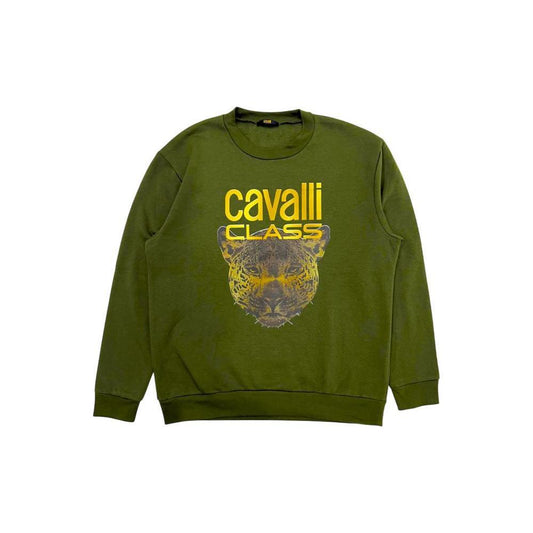 Cavalli Class Green Polyester Men Sweater