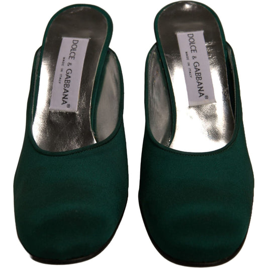 Dolce & Gabbana Green Suede Leather High Heel Pumps Shoes
