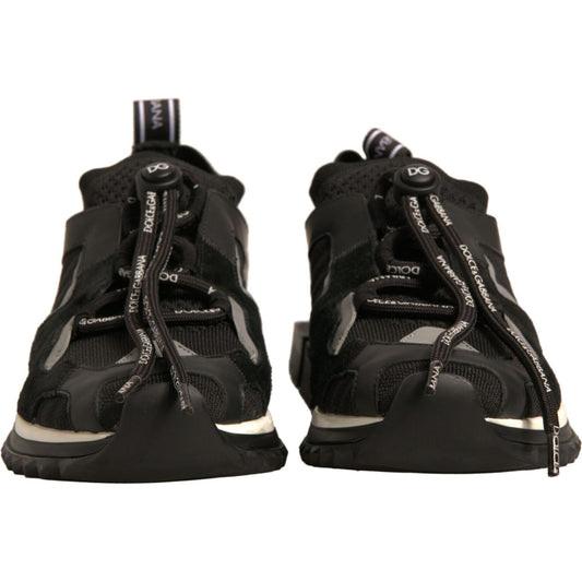 Dolce & Gabbana Black Mesh Sorrento Trekking Sneakers Shoes