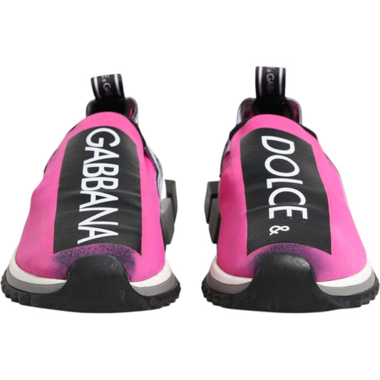 Dolce & Gabbana Fuchsia White Slip On Sorrento Sneakers Shoes